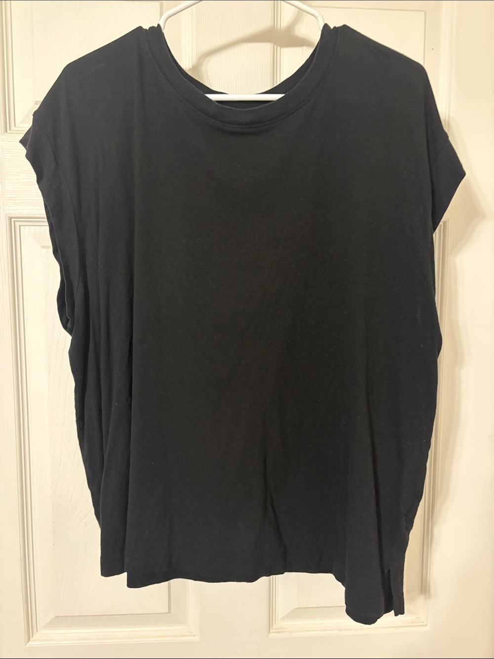a new day Black Short Sleeve Boxy Crewneck Tee
